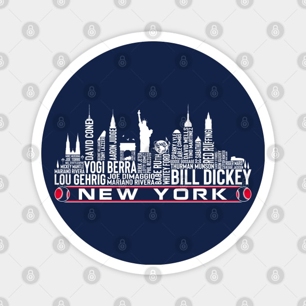 New York Baseball Team All Time Legends, New York City Skyline Magnet by Legend Skyline